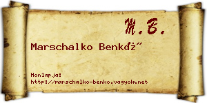 Marschalko Benkő névjegykártya